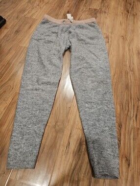 Vintage Havana Gray Knit Pant with Blush Trim Size Small